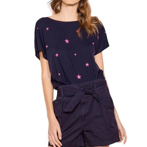 Sundry Womens Size Small Lightweight Star Print Short Sleeve Tee Shirt Scoopneck - Picture 7 of 7